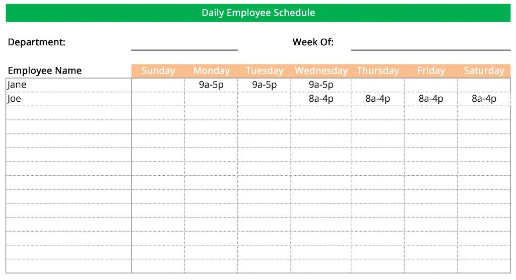work week schedule maker