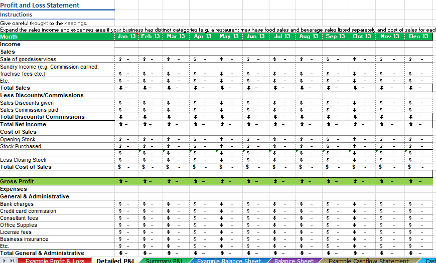 Free Restaurant Profit and Loss Statement Template (Excel, PDF)