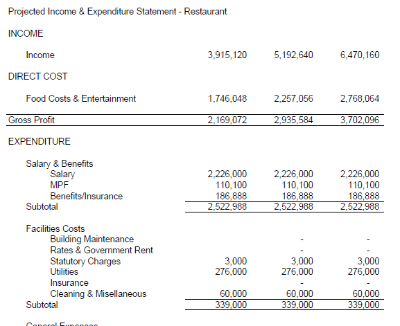 Projected Income Statement Template Free [Excel+Word+PDF]