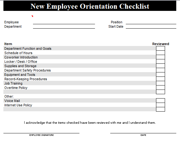 Free New Employee Orientation Checklist Templates [Word]