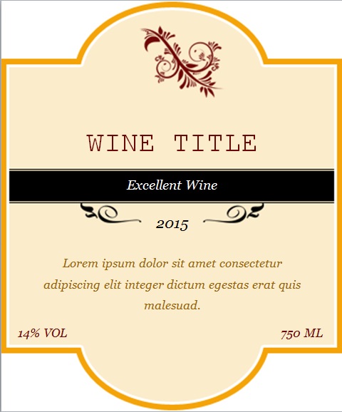 wine bottle label template