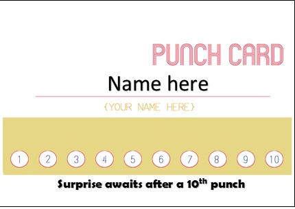 business punch card template free