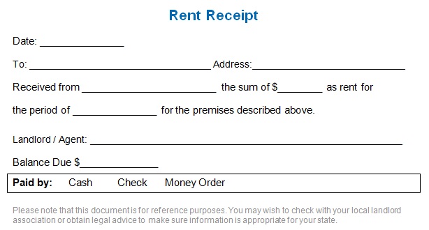 rent payment receipt