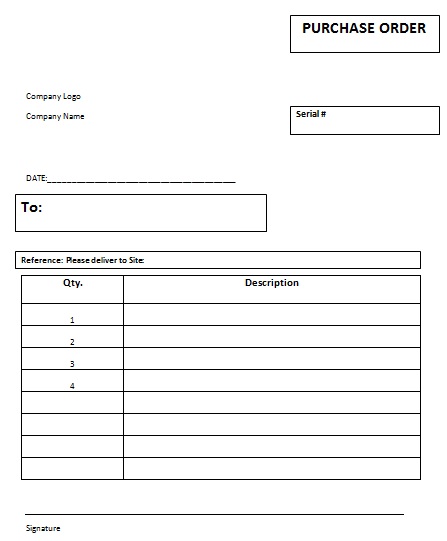 sample purchase order letter format in word