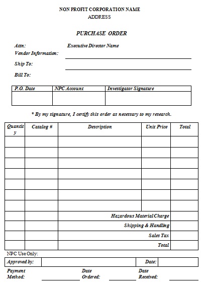 local purchase order format