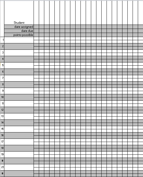 Teacher Grade Book Printable Free Download 2020 Excel Templates
