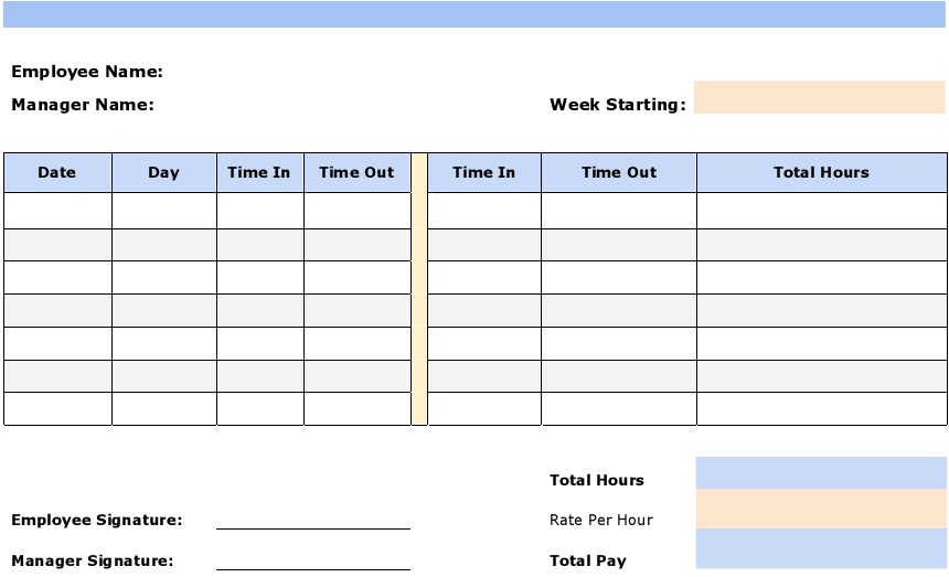 Weekly Timesheet Template Excel Word PDF Excel Templates
