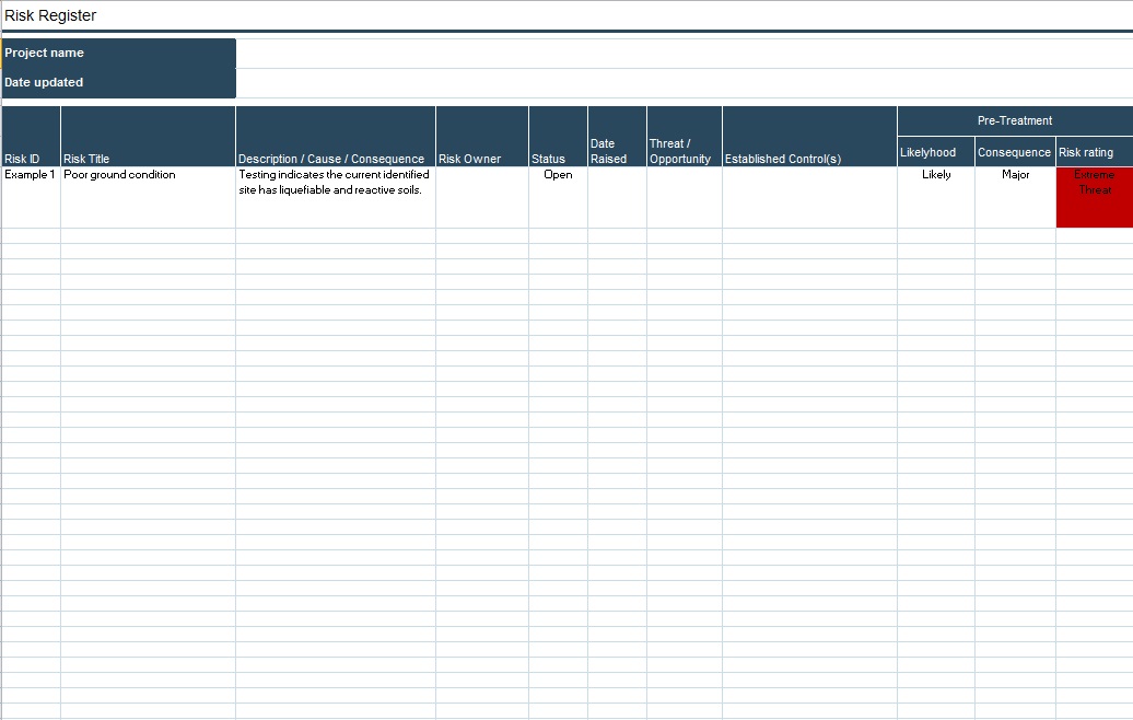 Issue Tracking Spreadsheet Template