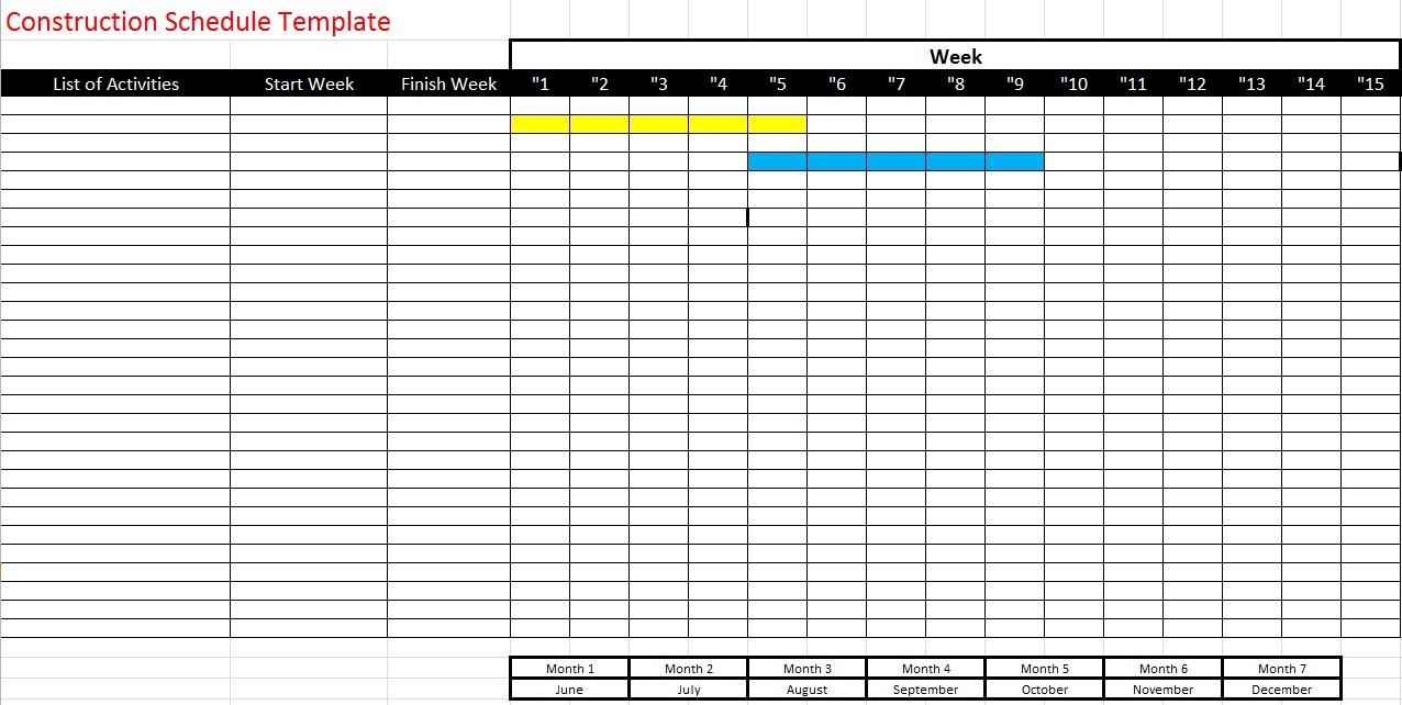 Project Schedule Template Excel Free Download