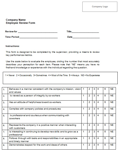 appraisal form sample