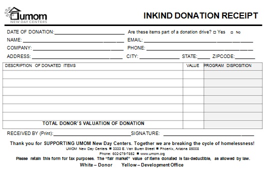 non profit donation receipt template 17