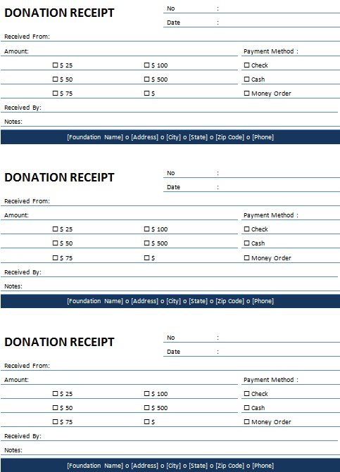 non profit donation receipt template 4