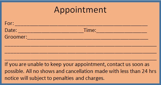 appointment cards template 12