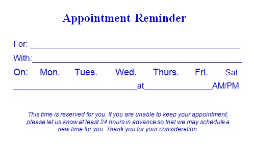 appointment cards template 13