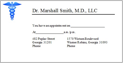 appointment cards template 16