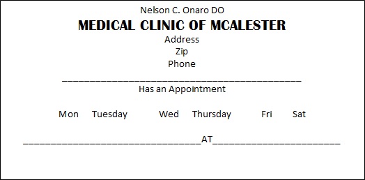 appointment cards template 29