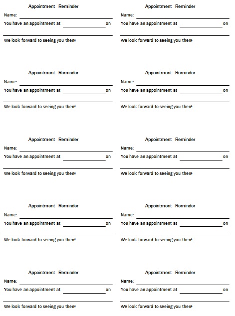 appointment cards template 6