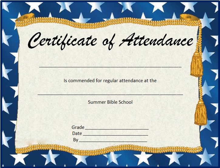 certificates of attendance template 23