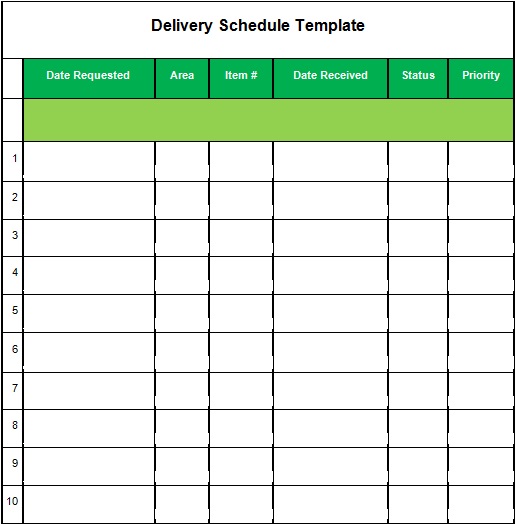 23+ Printable Delivery Schedule Templates [Excel, Word, PDF]