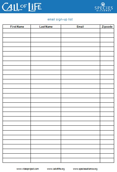 email sign up sheet template 23