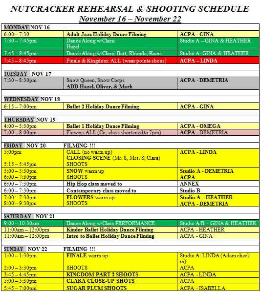 shooting schedule template 10
