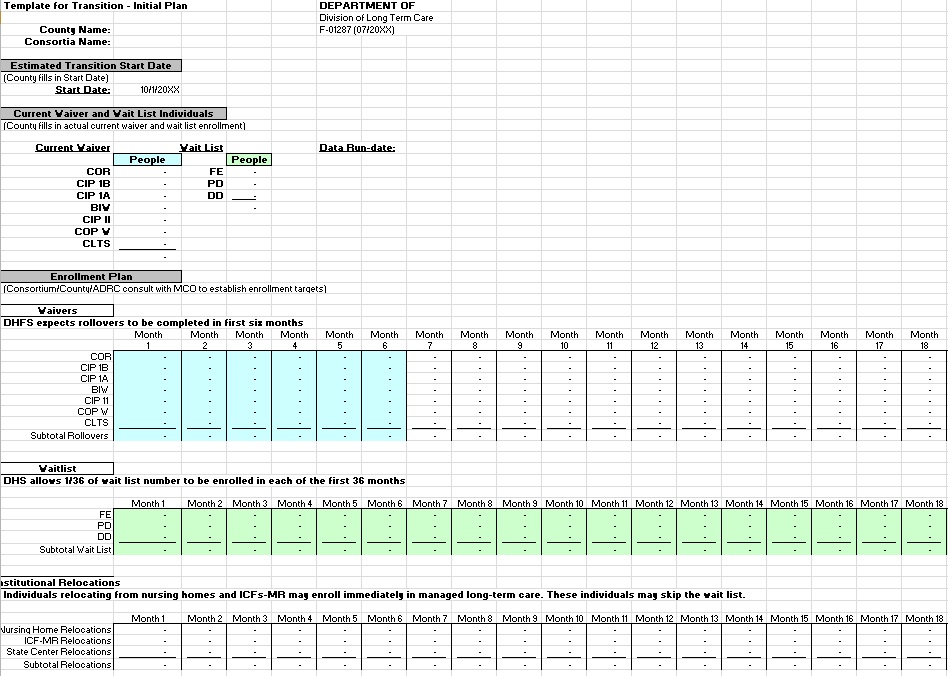 transition plan excel sheet template