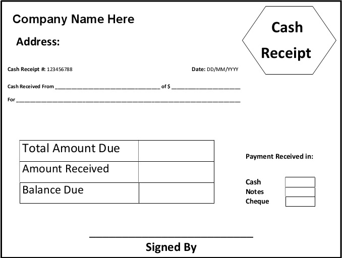 cash receipt template 14