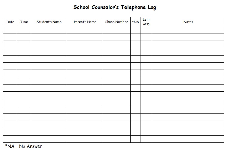 daily school counselor log