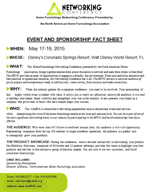 event sponsorship fact sheet template