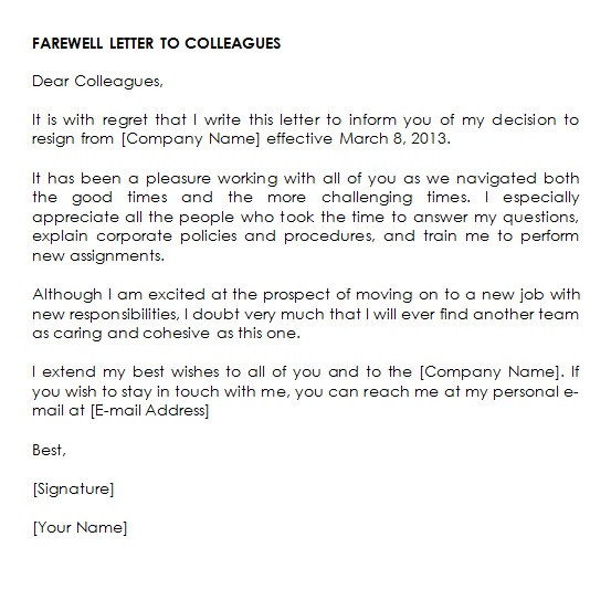 27+ Free Farewell Letter Templates [MS Word]