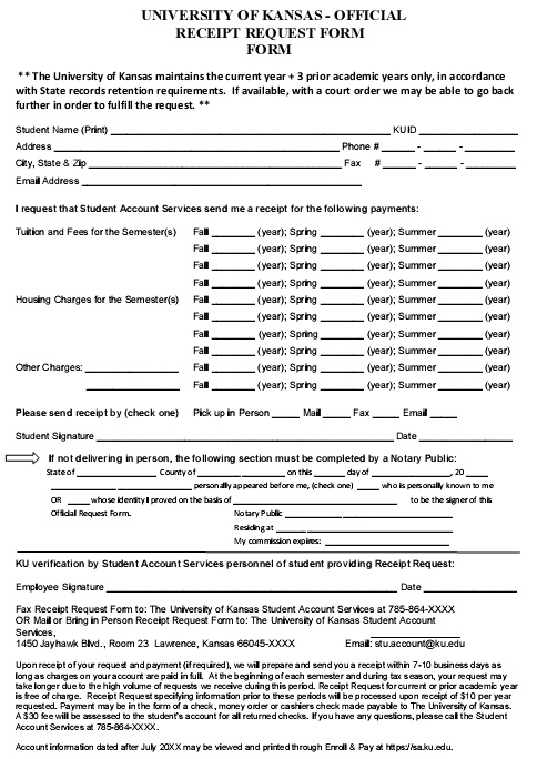 official receipt request form 1