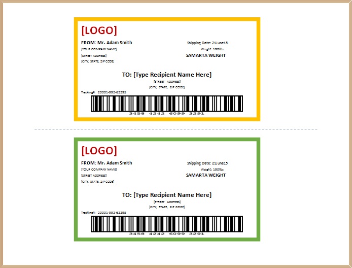 return address label template 2 per sheet
