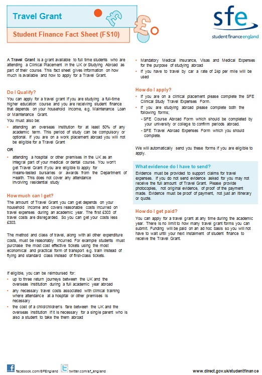 student finance fact sheet template
