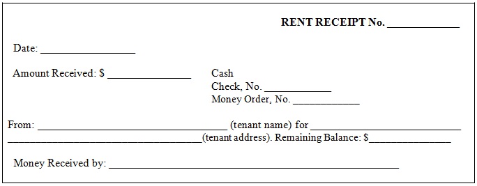 rent receipt template 6