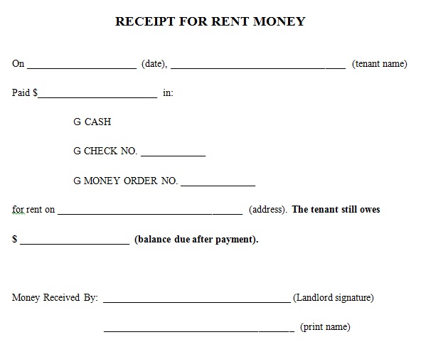 rent receipt template 7