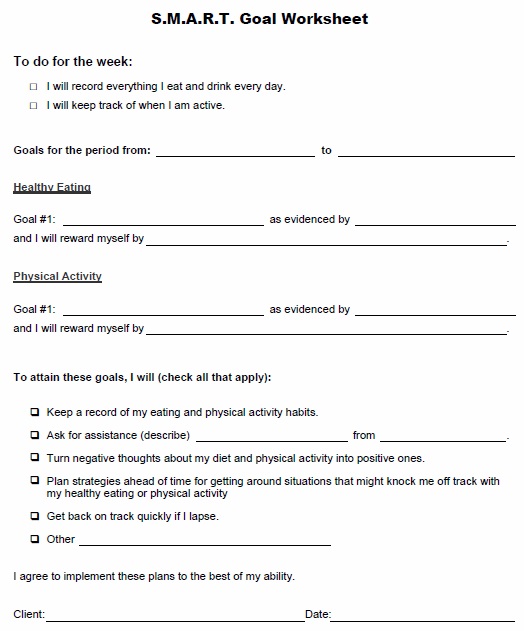 smart goals worksheet template 26