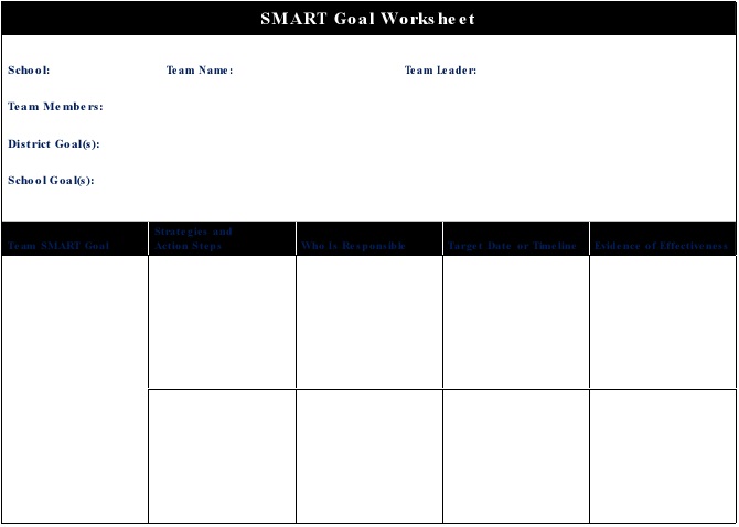 smart goals worksheet template 30