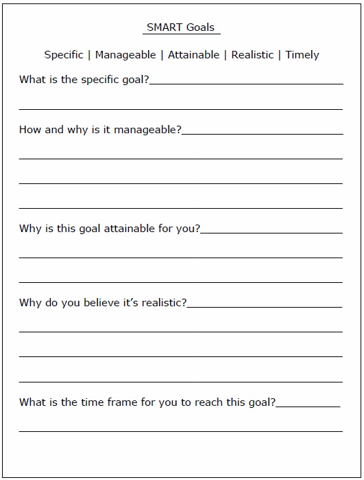smart goals worksheet template 31